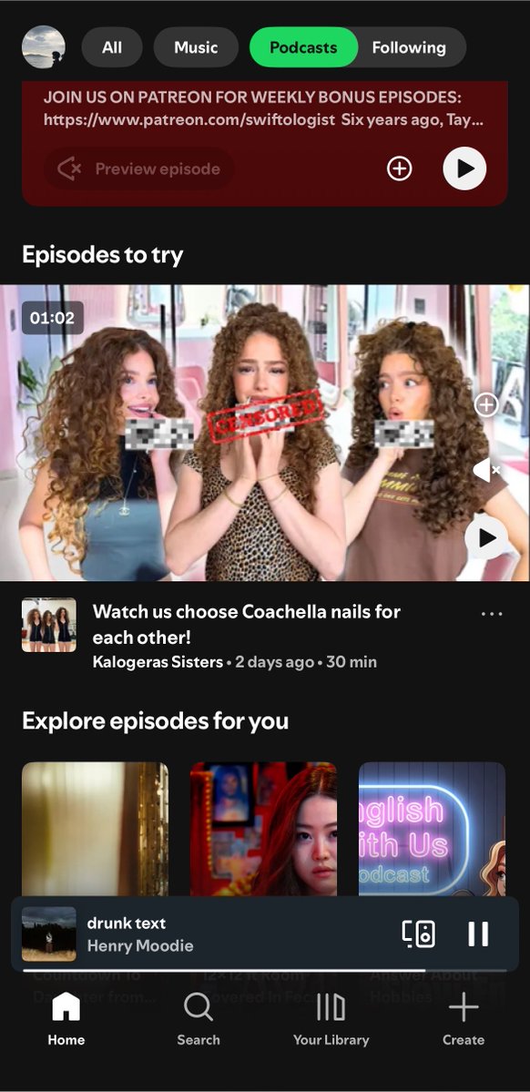 caspiattpd's tweet photo. why is spotify slowly turning into youtube.. https://t.co/8S5AFg1SYe