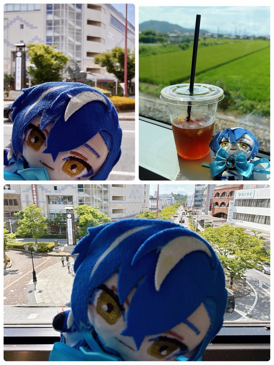 MoeFlora722's tweet photo. 滋賀・彦根へ
🐧ぬい君とお出かけ
馬に乗った井伊直政像と📷
街並みの奥に彦根城
琵琶湖からの風が心地いい
いつかひこにゃんとも
撮れるといいね

ひこにゃん→江戸時代に
彦根藩主・井伊直孝を雷雨から
救ったとされる白猫（招き猫）
の伝説と、井伊家の赤備えの兜をモチーフに誕生
#しゃルックミー https://t.co/vpkdYVsHyR