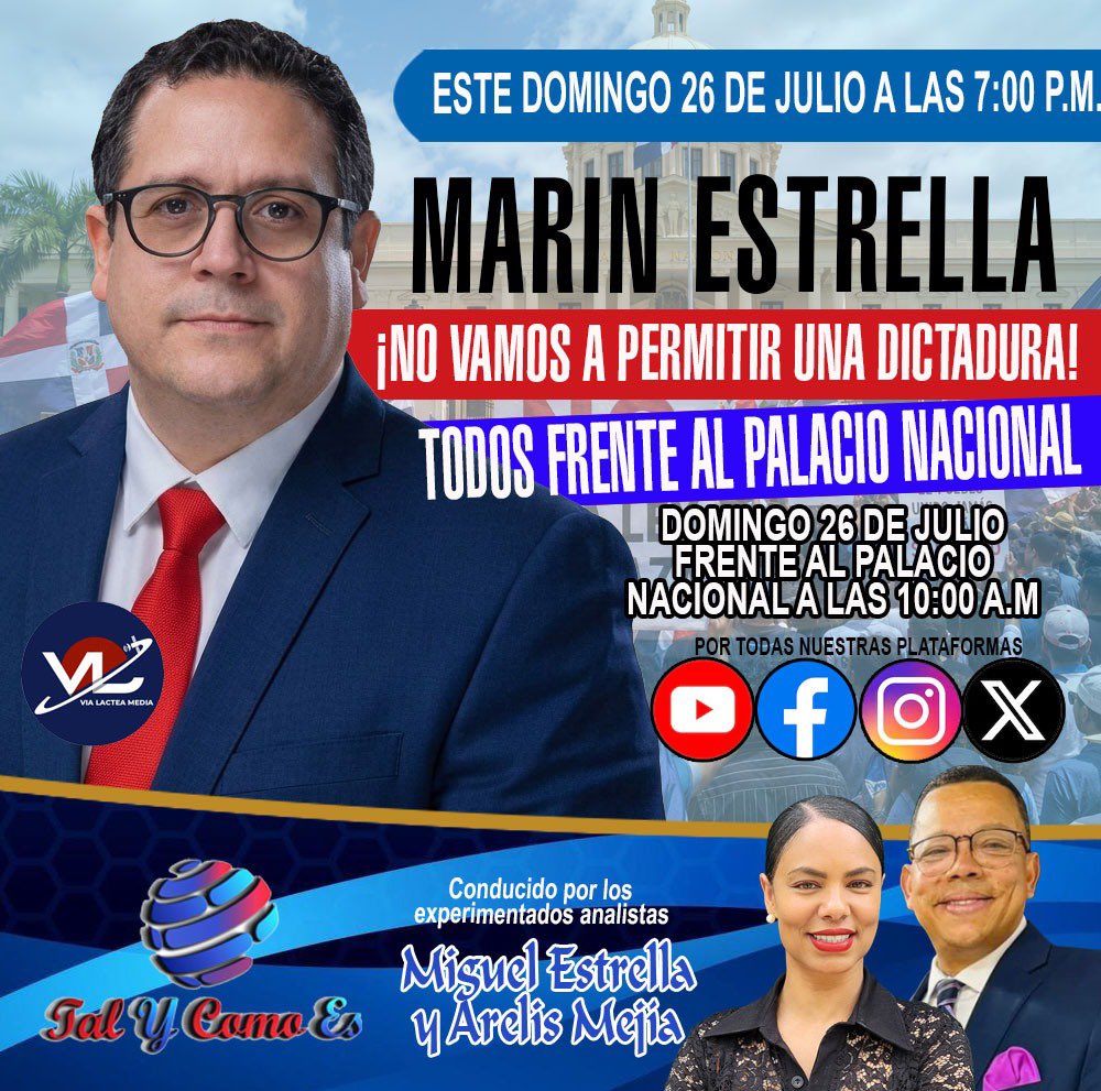 MEstrella2000's tweet photo. HOY, A LAS 10:00 DE LA MAÑANA, TODO DOMINICANO QUE LE DUELE LA PATRIA FRENTE AL PALACIO NACIONAL.

https://t.co/sk71dqA6PW https://t.co/uohaMPTk76