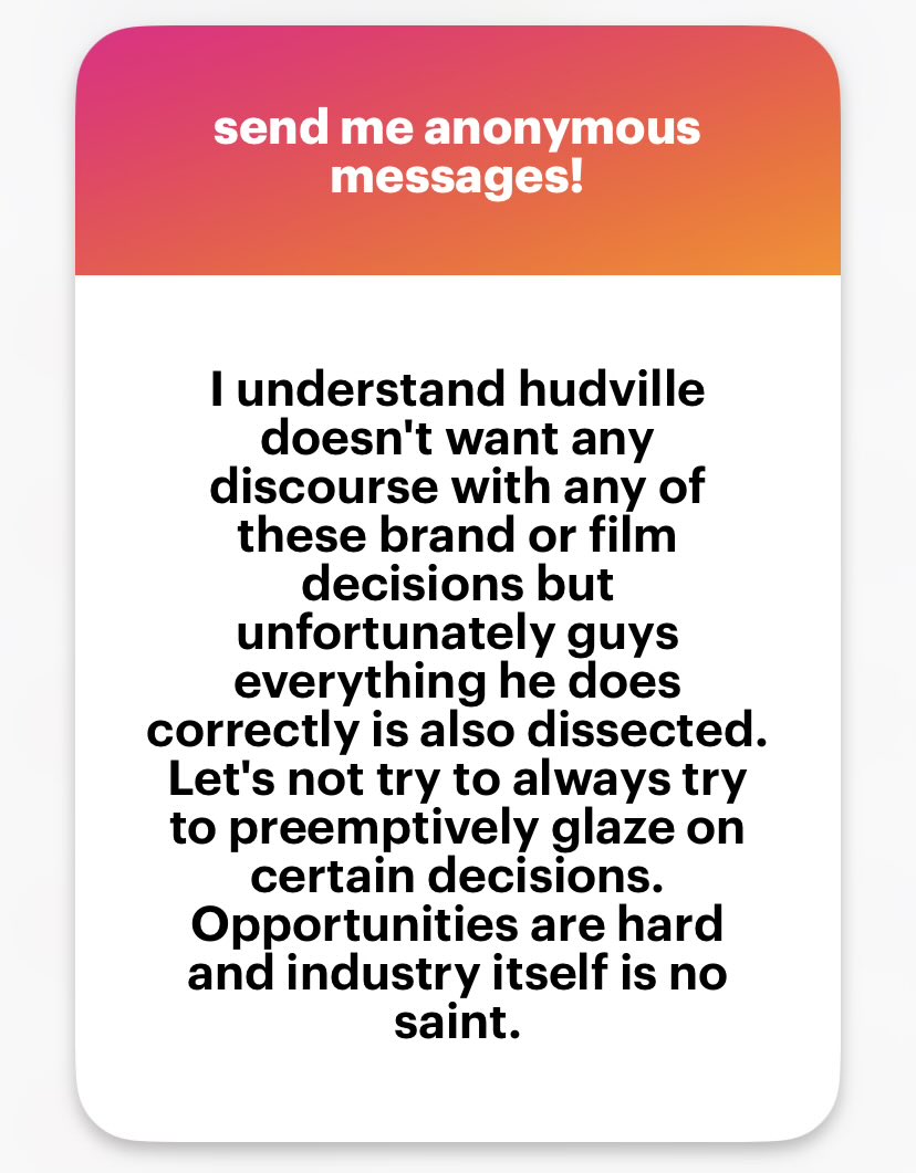 44HUDLX's tweet photo. hudville are too cautious and reactive now bc of the hate he gets ๐ we will heal and be happy for longer than five hours #someday . with yaga here i feel like people will be more relaxed and let things go and focus on supporting hudson !! https://t.co/MdMat1cfnr