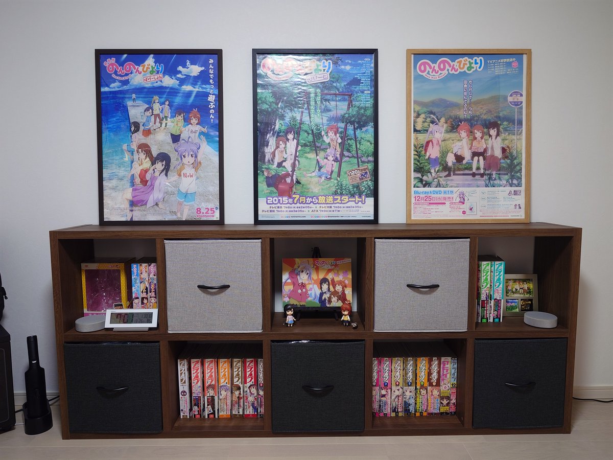 GUNY528's tweet photo. 13年のんのんびよりを追い続けてきた結果、できたお部屋。
痛部屋？オタク部屋？ 　いや、業部屋。 https://t.co/l6gCtbqQAX