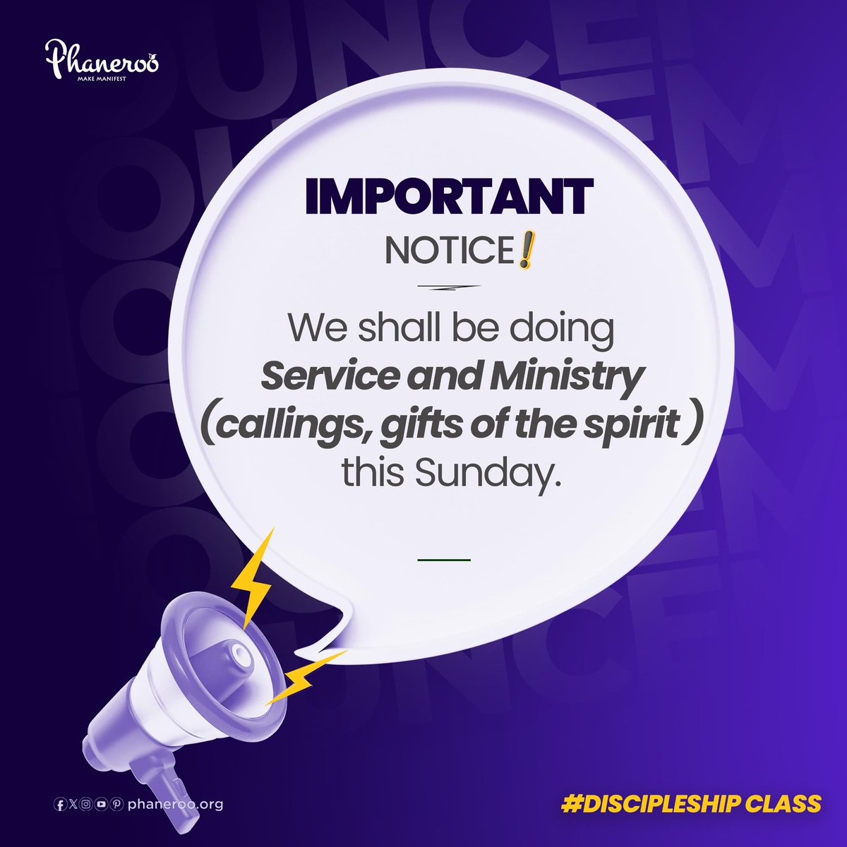 BarasaSamuel001's tweet photo. Today's #PhanerooSundayService is quite related to what you're to receive in today's #DiscipleshipClass. Come be blessed. https://t.co/dPAARg7p9X