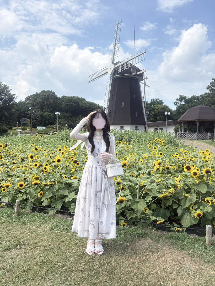 _s2u_u_'s tweet photo. 📍 花博記念公園 鶴見緑地 風車の丘

はじめてひまわり畑行ってきた🌻 https://t.co/8eypB5hDJo