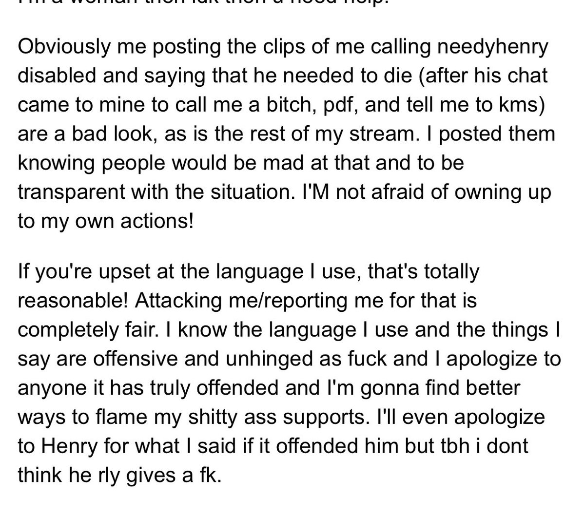 needyhenry's tweet photo. the way she starts her doc by apologizing for using slurs and then the next paragraph she goes in and says another slur… like this bitch is unreal. https://t.co/OPVPDne5Hu https://t.co/vE9dBvva8z