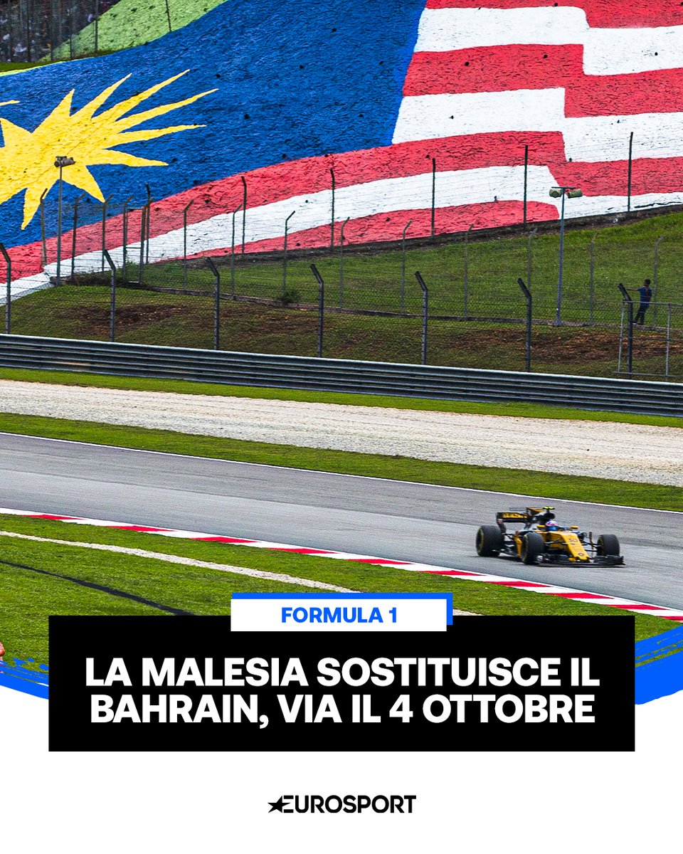 Eurosport_IT's tweet photo. Ora è ufficiale, la Malesia ospiterà il GP del Bahrain: appuntamento a Sepang dal 2 al 4 ottobre 2026 🏁

Si correrà tra i GP dell’Azerbaigian e di Singapore ￼🛞

#F1 #Sepang #Malesia https://t.co/aqOKOSix7z