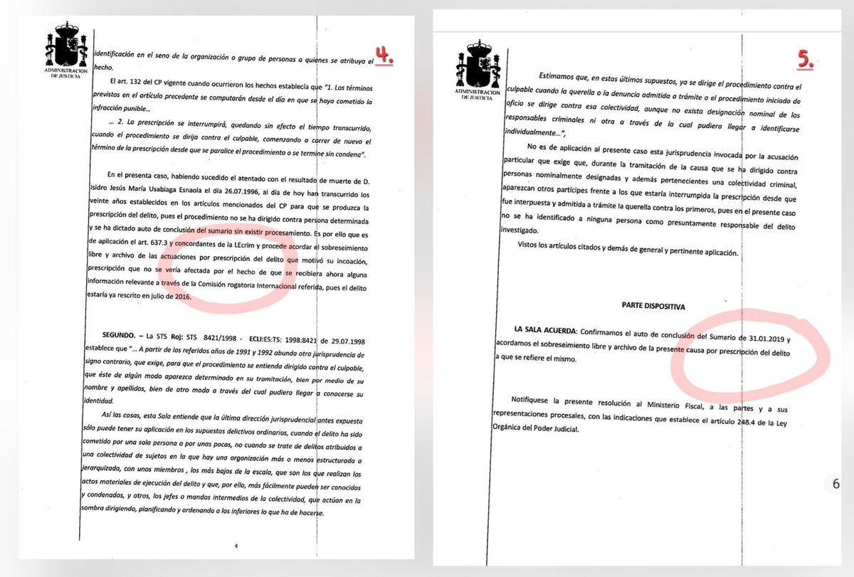 ConsuorF's tweet photo. 4. A pesar del calvario judicial de esta familia, que tuviera la desgracia de tropezarse con este sinvergüenza, cuando la familia reaperturó su causa obligando a ellos al instructor y practicar una diligencia de investigación crucial, y que debía enviar la justicia francesa y que nunca lo hizo. A pesar, de todo ello en junio de 2019, los magistrados: Alfonso Guevara, Clara Bayarri y Ana María Rubio decretaron la prescripción y enterraron también de paso para siempre su causa judicial.
#AgujerosdelSistema 
#Estapasando 
@PoderJudicialEs
