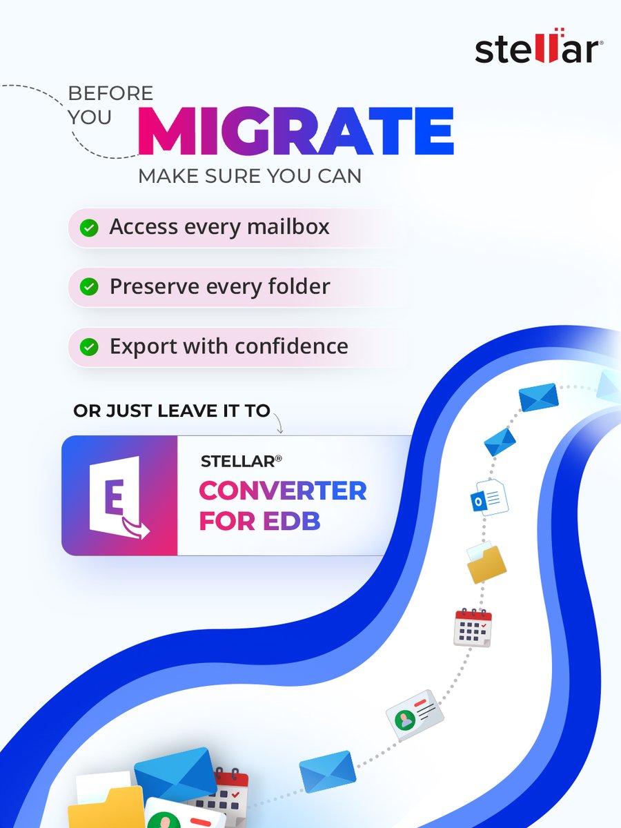 stellarinfo's tweet photo. Exchange migration starts with reliable access to your mailbox data. Stellar® Converter for EDB enables IT teams to convert offline or hosted EDB files into PST.

Learn more: https://t.co/JzqvQMXPzN
 
#ExchangeAdmin #EDBConverter #DataManagement #ITPros #StellarDataRecovery https://t.co/Lm3kW7XyPu
