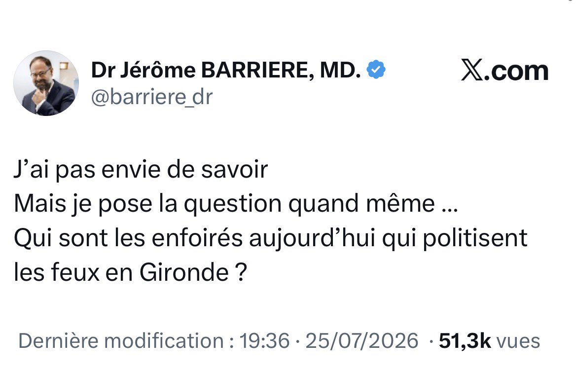realmarcel1's tweet photo. Si le feu se répand comme une traînée de poudre dans des forêts mal entretenues et qu’on n’a pas les moyens de l’éteindre, c’est précisément à cause des décisions politiques des gens que soutient ce monsieur. https://t.co/Q2C8Bf9FzP