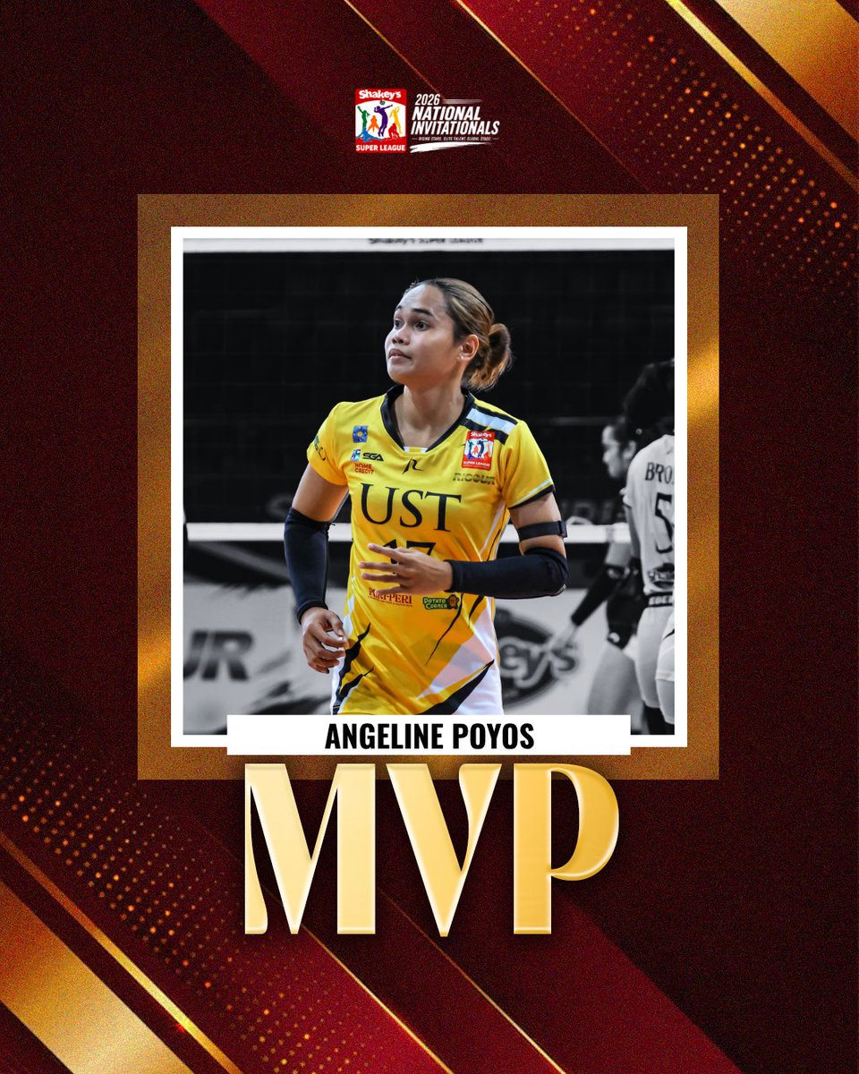 ShakeysLeague's tweet photo. Angeline Poyos from University of Santo Tomas is this year's Most Valuable Player!

#ShakeysSuperLeague #SSLNationalInvitationals https://t.co/HPVOMIYRHE