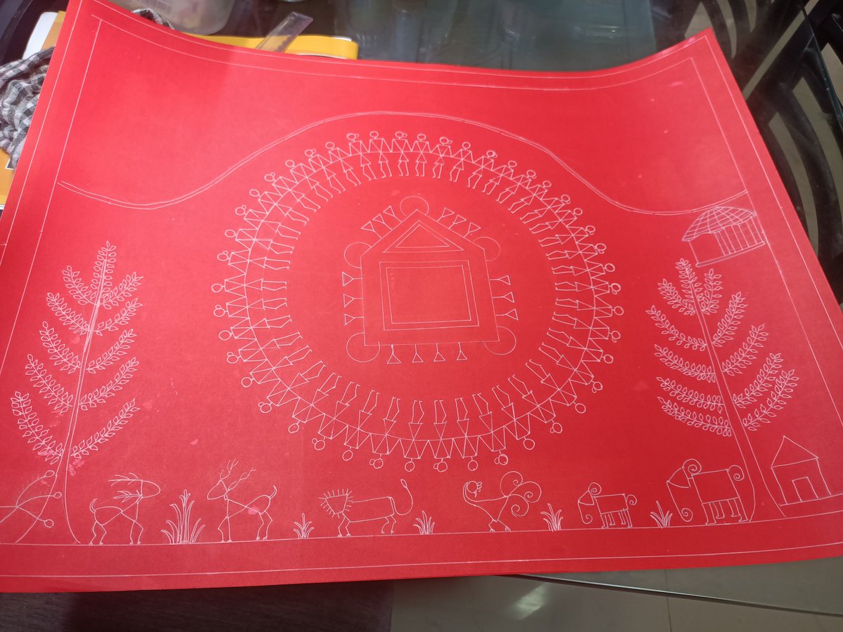 Saanjh_savere's tweet photo. art in making
Specifics: 

A2 size 
Material Paper 
#Rednwhite 

#Warli_twitter https://t.co/gdXEcSUW8g