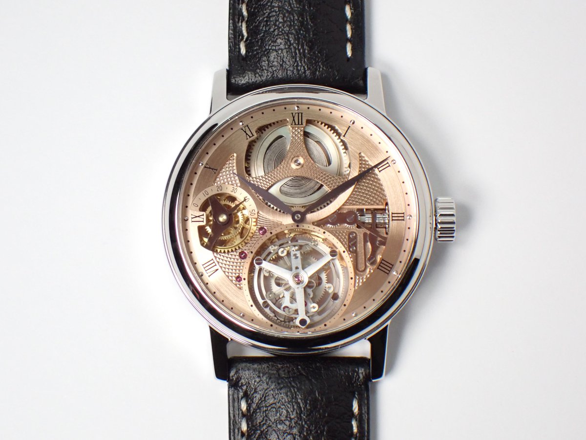 shita_ju's tweet photo. 修���が終わりました。
8月に販売開始予定です。
ケース径：φ38.5mm
ケース厚：10.5mm
6振動のトゥールビヨンです。
価格は150〜200万円の予定です。 https://t.co/BliHhiPWdr