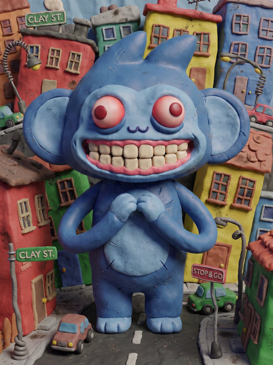 Absurdist Claymation Scene Interpretation