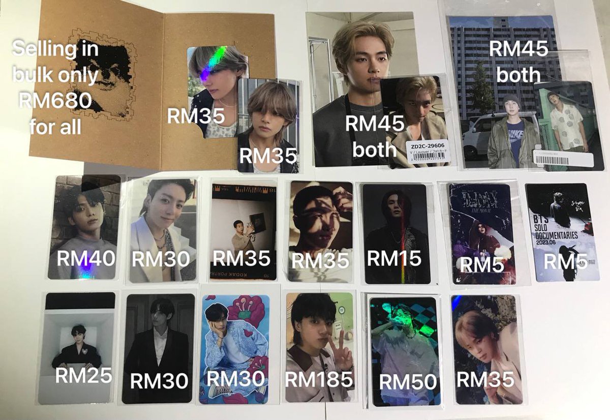 han_nnnaa's tweet photo. Wts bts bulk photocard, sweatshirt hoodies &amp; sealed albums

-price for pc bulk RM680
-lowered price for pc bulk &amp; changed individual pc price to match market price, if the price doesn’t make sense pls lmk><
-all in good condition, more details pic in reply

#pasarbts @BTSMarketMY https://t.co/pUsm5bneLz