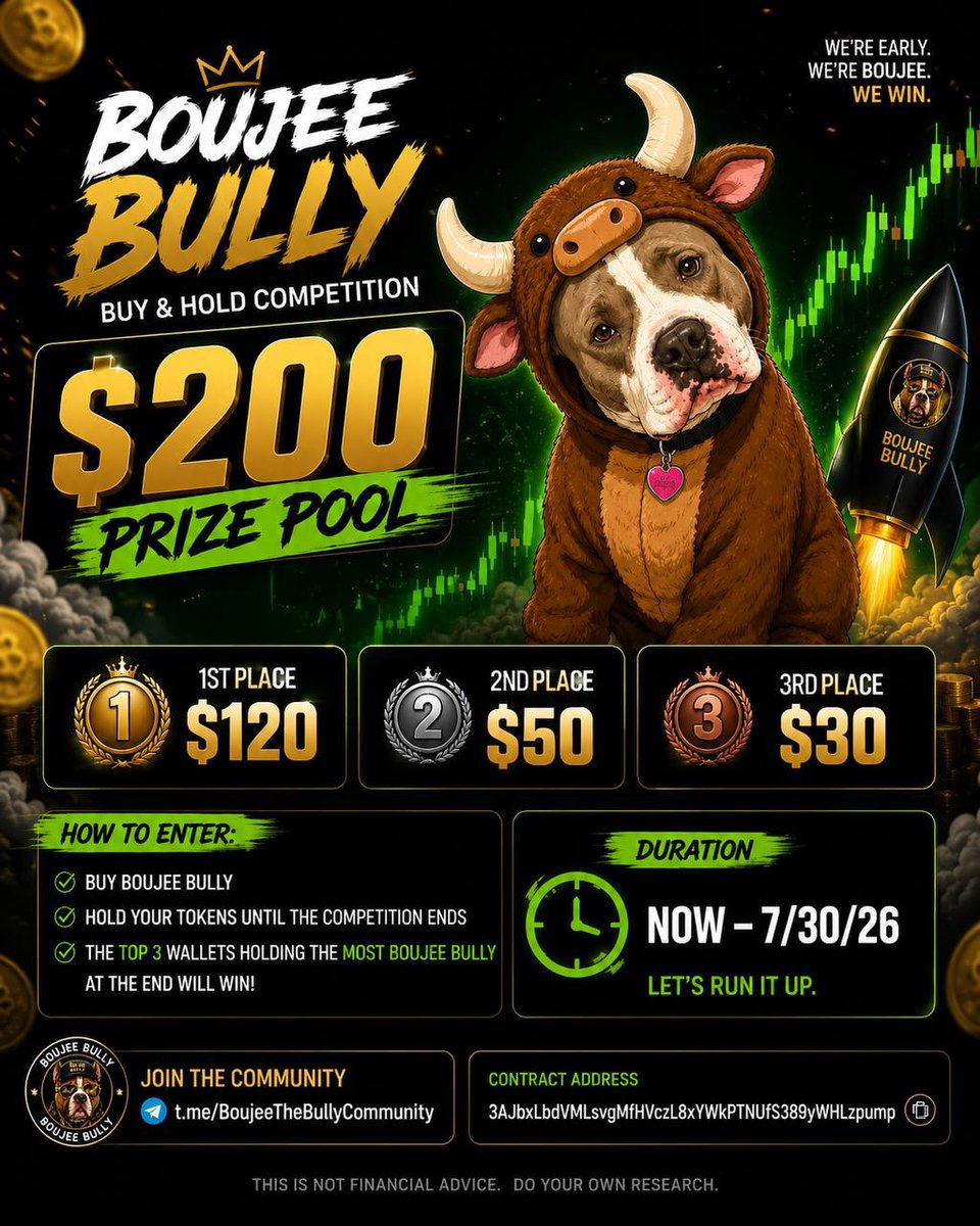 Yo_SQUIG's tweet photo. @cryptoazyra Let go all in on $boujee 

3AJbxLbdVMLsvgMfHVczL8xYWkPTNUfS389yWHLzpump
@BoujeeTheBULLY gives back too it community by rewarding holders https://t.co/IPIiWBReKz