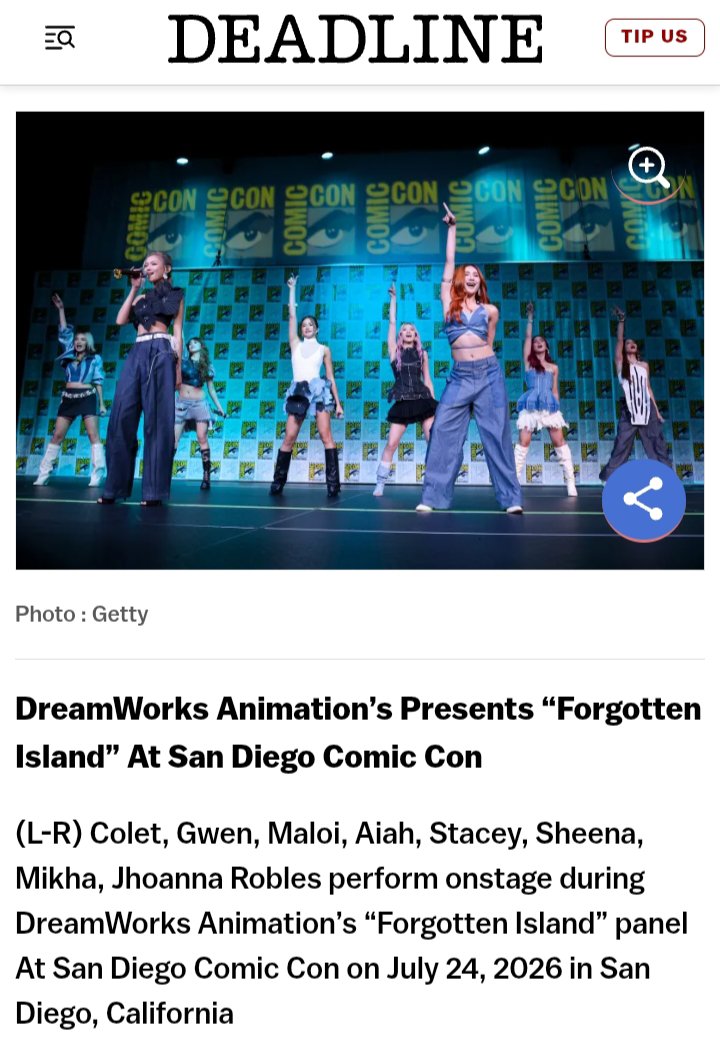 aomsdbr's tweet photo. BINI SPOTLIGHTED BY DEADLINE  

The Nation’s Girl Group got recognized by Deadline as their performance of “A Parallel World” was included in the outlet’s official Comic-Con 2026 best-of photo roundup.

BINI GOES TO COMIC CON

#BINI_AParallelWorld
#BINI @BINI_ph https://t.co/JErkbT2kGY