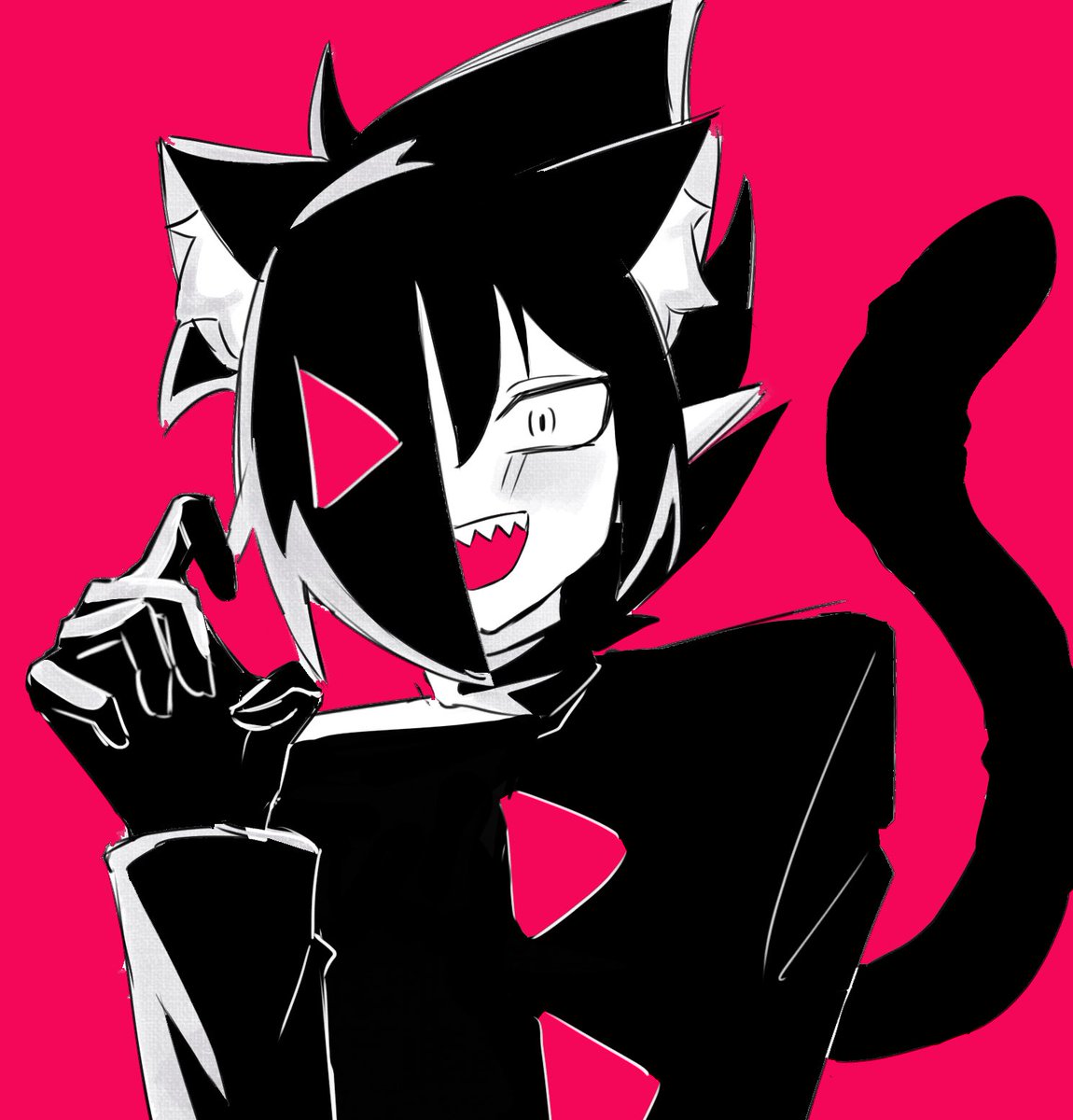 nekoti20's tweet photo. ブラック落書きイラスト 
 #イラスト  #ブラックチャンネル https://t.co/cjTDHeTqwB