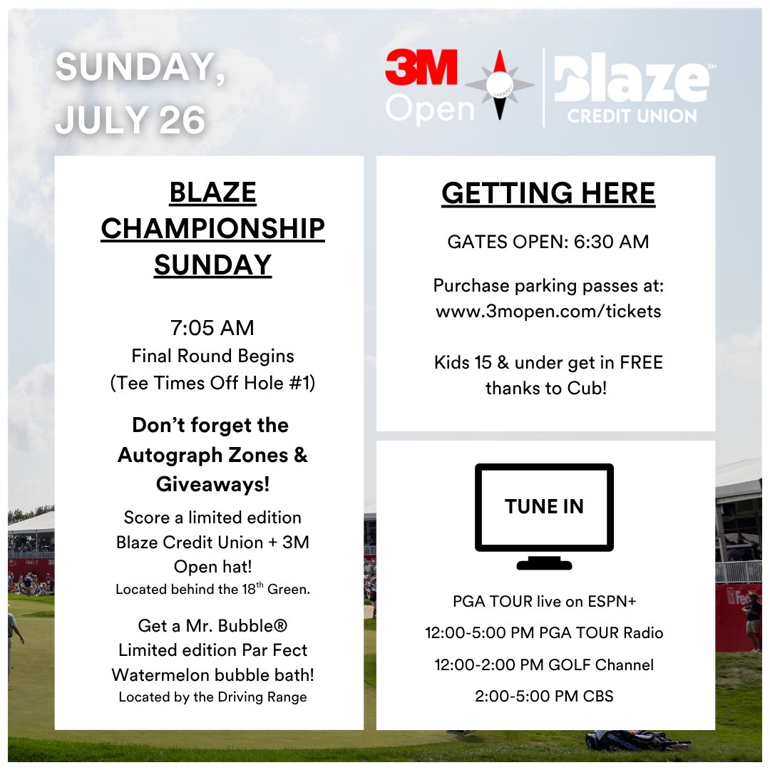 3MOpen's tweet photo. It's Blaze Championship Sunday! Who's taking home the trophy? 🏆👀 #3MOpen https://t.co/F9WVTs4QtW