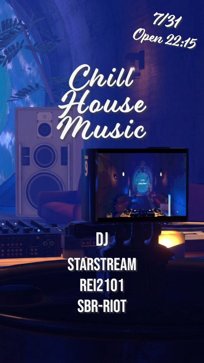 ChillHouseMu's tweet photo. DJイベント！！💿
7/31 (Fri) From 22:15
"Chill House Music "
Join my group＝https://t.co/arcnvmzq6Y 
#VRchat  #VRchatイベント https://t.co/4sl9oc80Gi