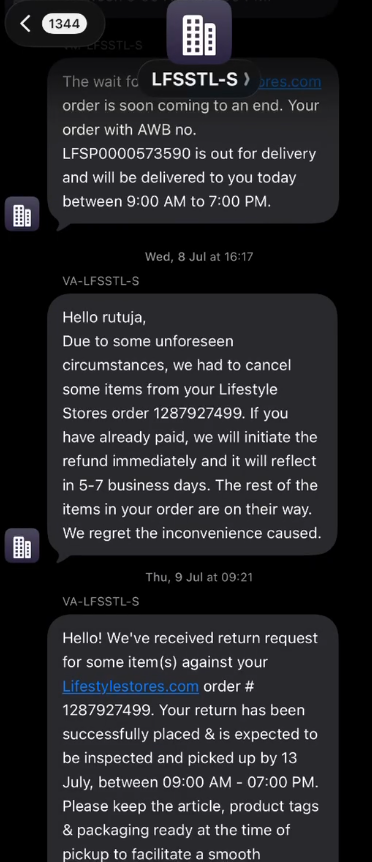 Coder_27694's tweet photo. I am extremely disappointed with @LifeStyle_Store’s customer service.

I raised return requests for 3 products on 9th &amp; 10th July, and today is 26th July—yet no pickup partner has been assigned.

@Lifestyle_Store is a waste of time. https://t.co/MUyRP6NJEs