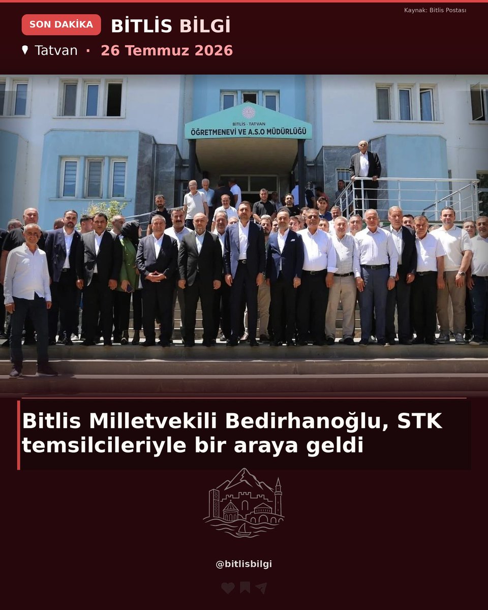 bitlisbilgi's tweet photo. AK Parti Bitlis Milletvekili Turan Bedirhanoğlu, Tatvan ilçesinde sivil toplum kuruluşu (STK) temsilcileriyle bir araya gelerek, istişare kültürü, kentte devam eden yatırımlar, imar uygulamaları ve Van Gölü'nün korunmasına ilişkin değerlendirmelerde bulundu. https://t.co/JjpFD9eBEi