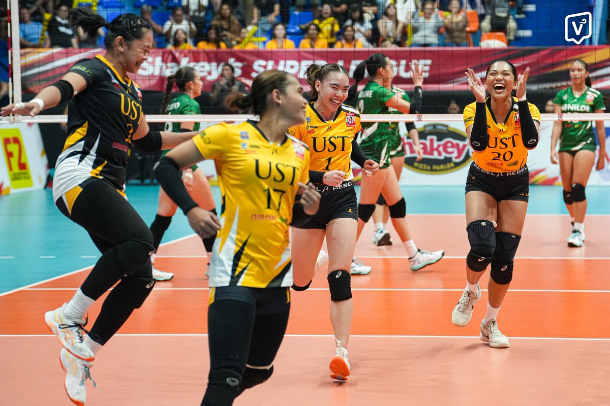 VSportsUST's tweet photo. TIGRESSES RULE SHAKEY’S INVITATIONALS 👑

The UST Golden Tigresses capture the 2026 Shakey's Super League National Invitationals championship after thwarting the College of St. Benilde Lady Blazers, 22-25, 25-8, 25-12, 25-22, on Sunday, July 26, at the FilOil Centre. https://t.co/Kq6I2cKVJ0