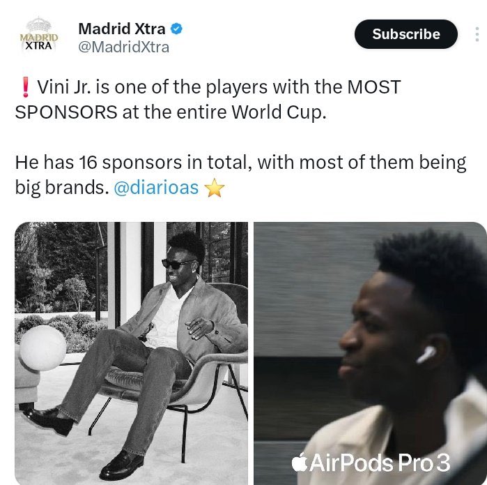 Benzenazl9's tweet photo. Vinicius es precisamente el jugador que genera más dinero por derechos de imagen para Florentino y el dinero que trae paga muchos salarios en el Madrid. 50% para él y 50% para el Madrid, como siempre se ha hecho. Bappé se lleva un 90% (Único jugador en la historia del club por el que se rompe el 50%-50%, por cierto). Florenyahu le quiso timar y se encontró con Jay Z que es prácticamente otro J.