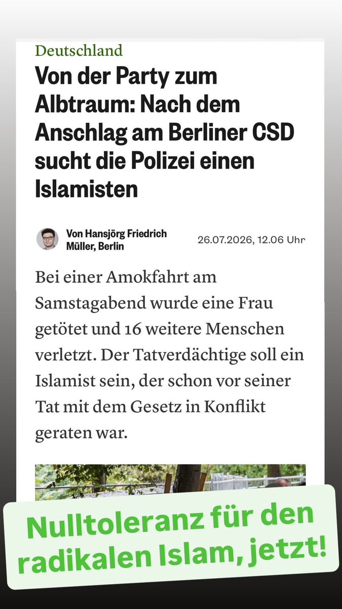 saschasschmid's tweet photo. Nun sollte endlich auch den Linken klar werden, dass Europa ein akutes Problem mit dem radikalen Islam hat. Nulltoleranz für Islamisten, jetzt!

@tagblatt_ch https://t.co/scxMHKwDX9