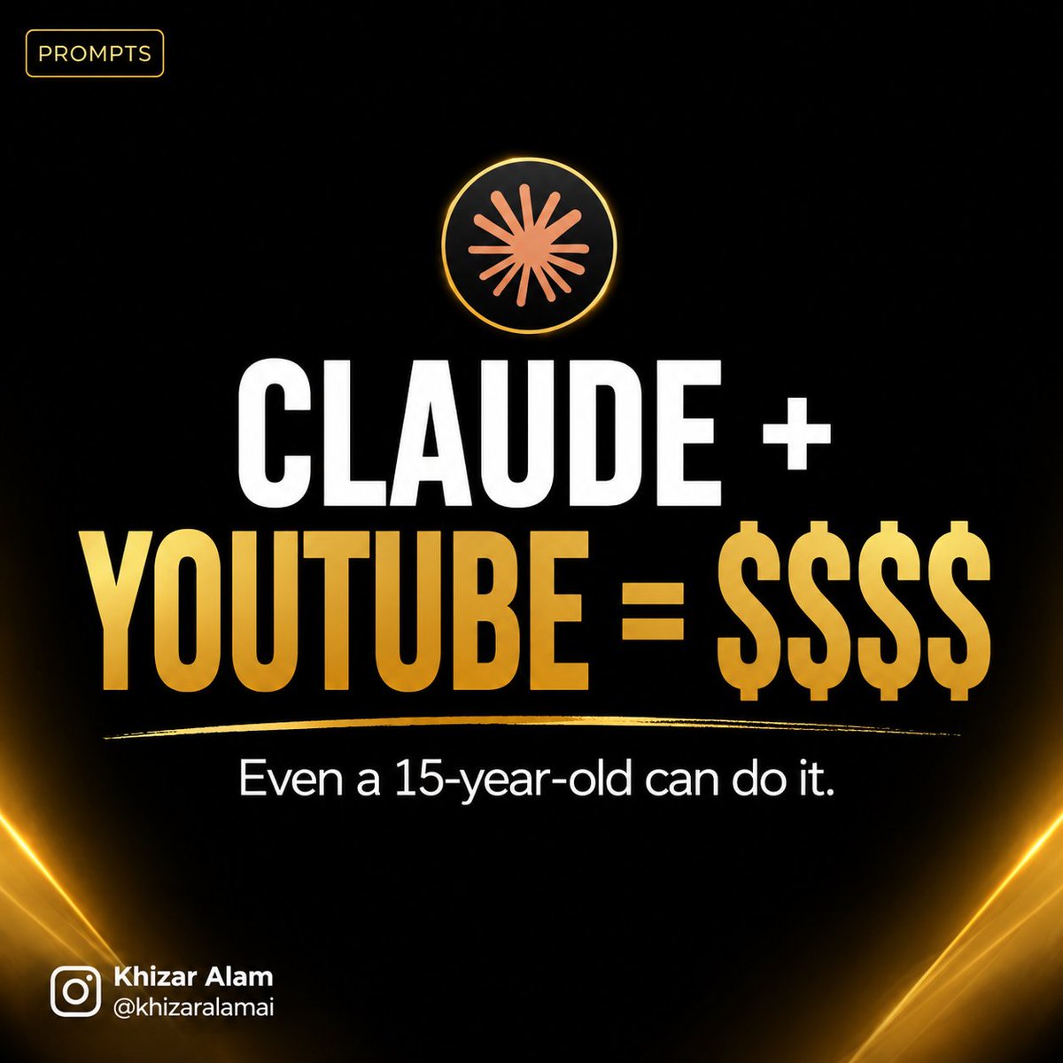 KhizarAlamAI's tweet photo. Prompt 1: Viral YouTube Video Ideas
I want to create a YouTube channel about [insert niche]. Generate a list of 10 video ideas that could go viral, based on current trends, hot topics, and what's working best in my niche. https://t.co/y3lDwJDEuO