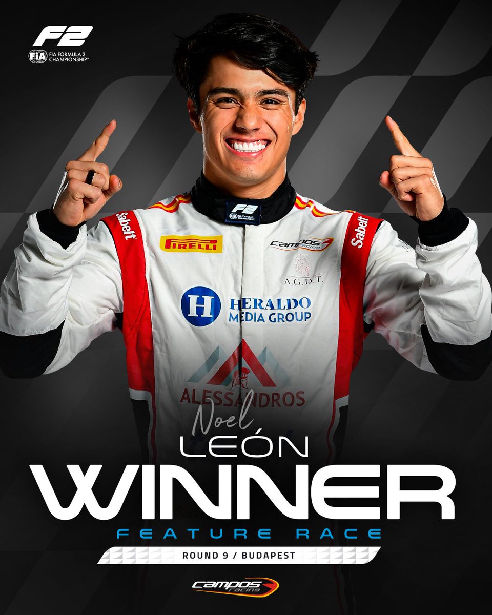 chacho_lml's tweet photo. Gran triunfo de Noel León en la carrera Feature en el Hungaroring, obtiene su primer triunfo en carrera de domingo en F2. https://t.co/khZxoqBh5Y