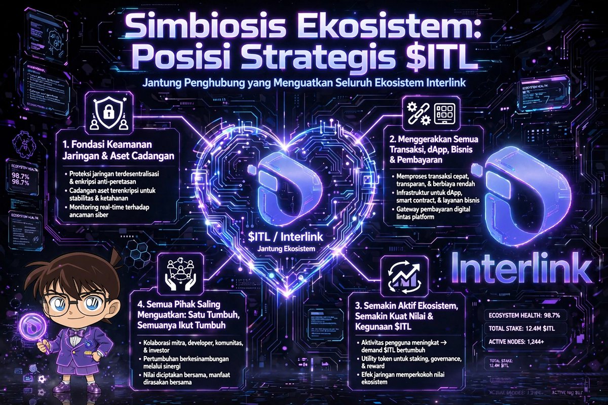 Felixe0v's tweet photo. Simbiosis Ekosistem: Posisi Strategis $ITL
$ITL adalah jantung penghubung seluruh bagian InterLink.
- Menjadi fondasi keamanan jaringan & aset cadangan
- Menggerakkan semua transaksi, dApp, bisnis & pembayaran
#Interling #Itlg #Itl https://t.co/zNWqlOxIW1
