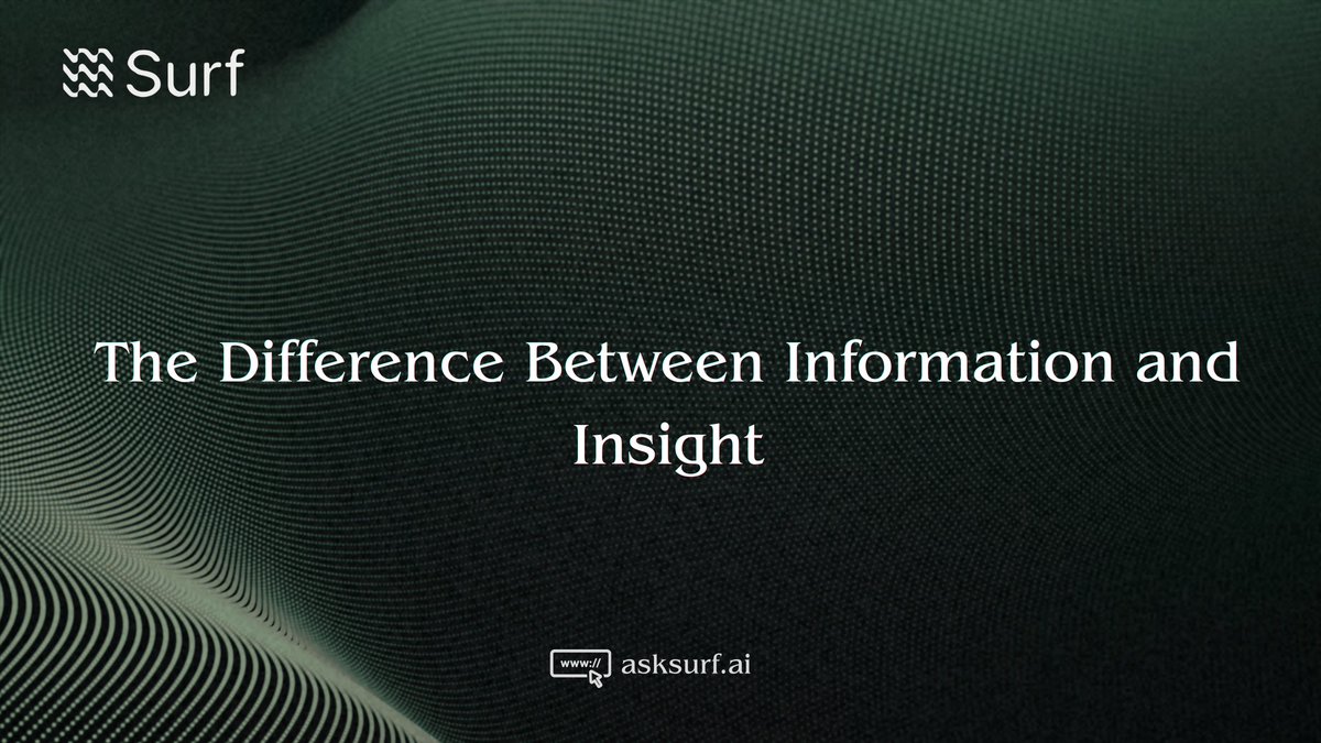 NotRealMASIN's tweet photo. 1/7
Having access to information is not the same as understanding it.. in crypto, the real challenge begins after the data is found: identifying what matters, connecting the context, and turning scattered information into a clearer picture🙏🏻
@SurfAI https://t.co/Lrp7duYS9Y