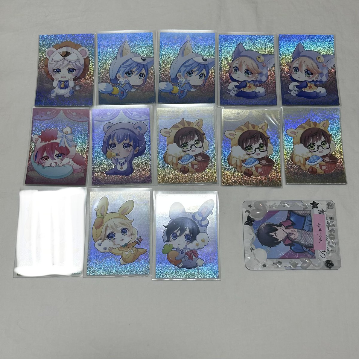 iwasi_goods's tweet photo. 交換 譲渡】B-PROJECT Bプロ ホログラムカード mottoCafe BABY KIDS 10周年 しおり 

譲▽
★→北門 是国 愛染 阿修 増長 音済
○→野目 釈村 不動 唯月 遙日

求▽
金城☆ 王茶利

★↔☆の交換、〇含む譲渡可能
○は単体譲渡可能

8/1手渡しもしくは郵送可能 https://t.co/gL3FL9ABWQ