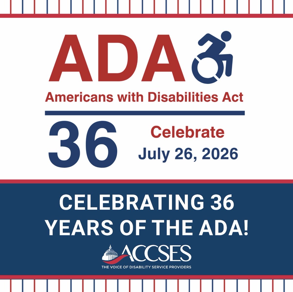 ACCSES_DC's tweet photo. Today we celebrate the anniversary of the Americans with Disabilities Act (ADA), honoring the progress made toward accessibility, inclusion, and equal opportunity. Together, we continue building communities where everyone belongs. Happy ADA Anniversary! https://t.co/JTZcayjwGr