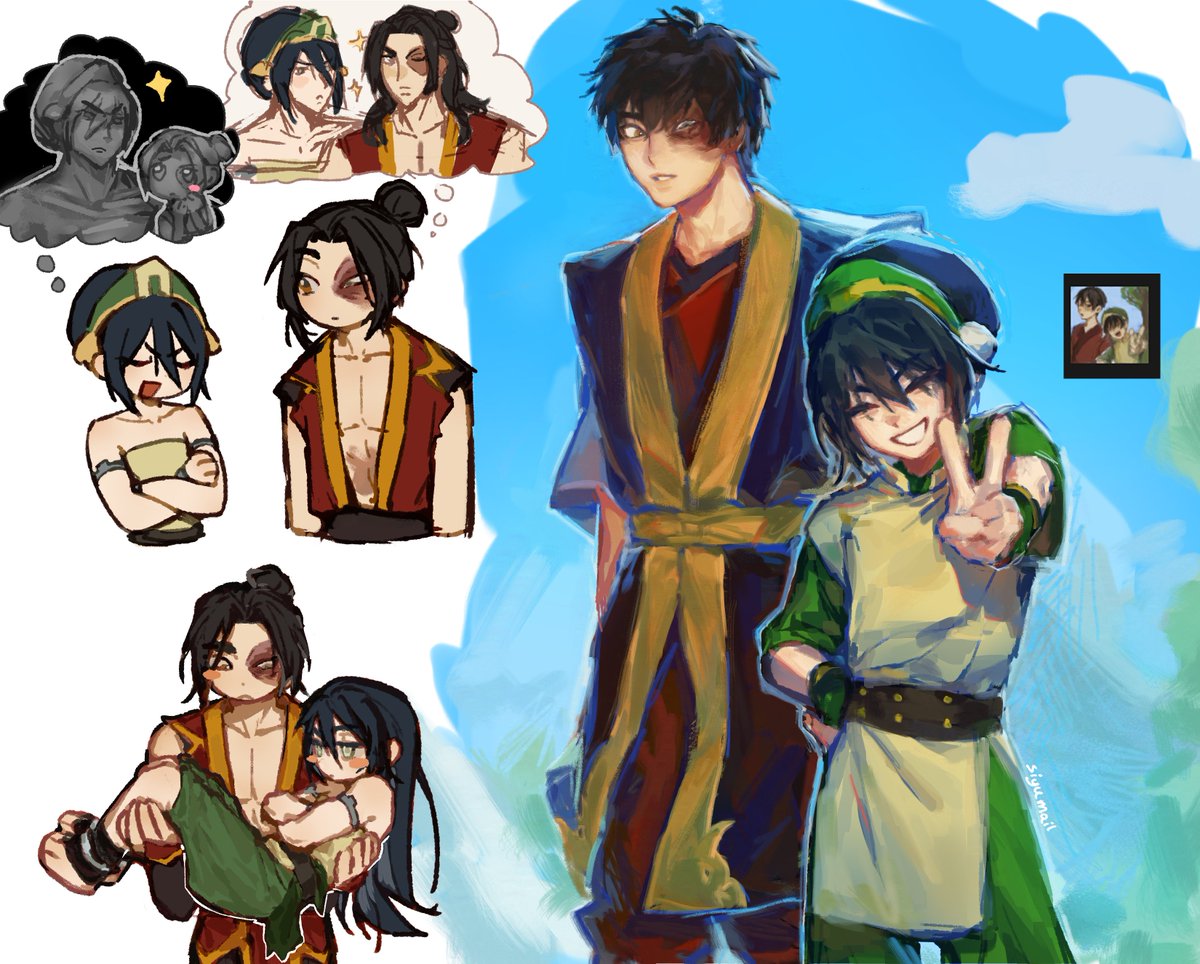 siyumail's tweet photo. #zutoph #atla 
doodles + a redraw of something from when I was 13!!! https://t.co/RlPd0ZlndD