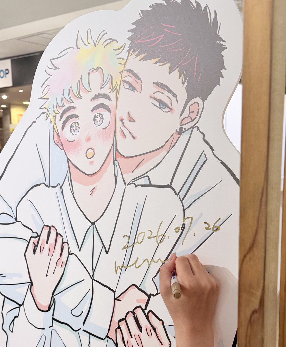 manga10_torico's tweet photo. 🩷🏃‍♂️#mememe 先生『太郎DON’T ESCAPE!』POPUP🐺🩵at #マンガ展渋谷
https://t.co/gJIB6XBbbq

CLOSE🌙

会場内のスタンディパネルに
mememe先生より直筆サインをいただきました✍🏻✨

これからご来場予定の方は
ぜひチェックしてみてくださいね☺️💕

#たろ逃げ https://t.co/JKIPdbIgzh