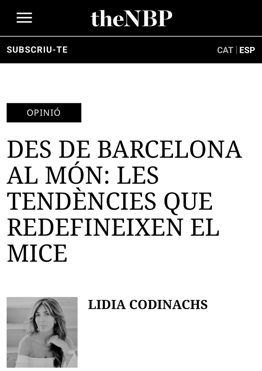 WomenBcn's tweet photo. 📣⭐️#Continguts “Des de Barcelona al Món: Les tendències que redefineix en el MICE” Congressos, Esdeveniments que tenen a #Barcelona com a espai de difusió i creixement. Per @Lidia_Codinachs a @newbcnpost 👍
https://t.co/M2U1X5ks7P
#Fires #Congressos #Empresa #Tendències https://t.co/SwCWh5wSGH