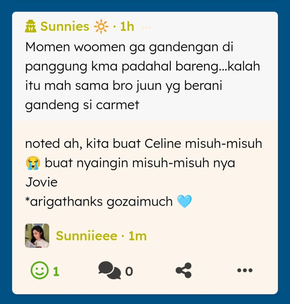 mxzsunshinee's tweet photo. dinamika Celine Jovie disetir majikan pembaca 😭🫶🏻
https://t.co/i4WyGv0d8V https://t.co/CVV1dOYKBu