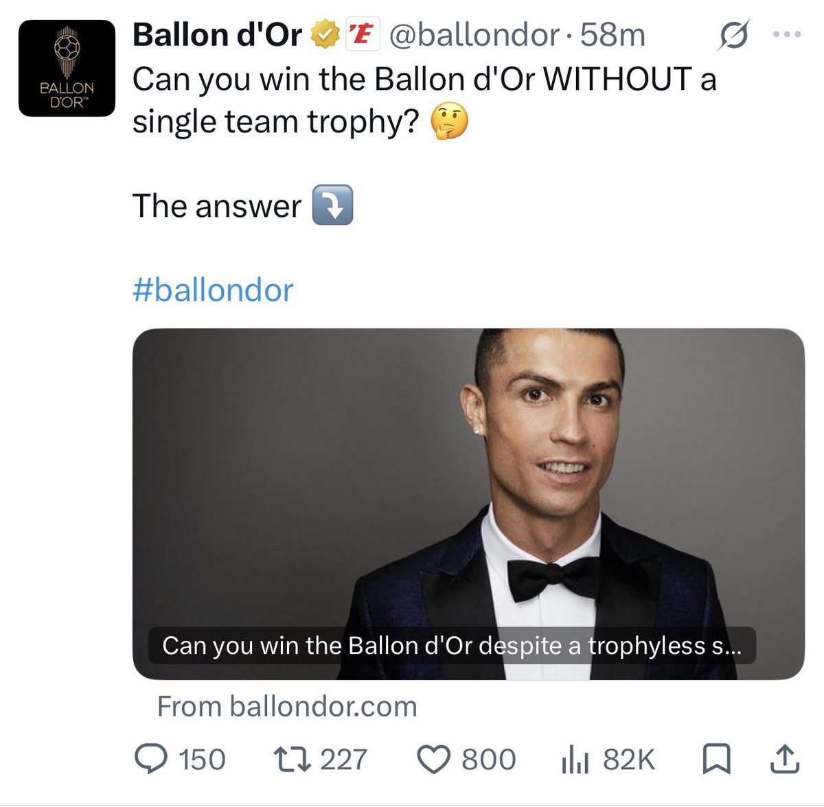 KDCGlobal_'s tweet photo. 🚨NEW: Ballon d'Or CONFIRMS you can be given their prized awards without winning any collective trophy 🏆

KYLIAN MBAPPE'S ERA IS UPON US 🐐 https://t.co/fdERbGWMid