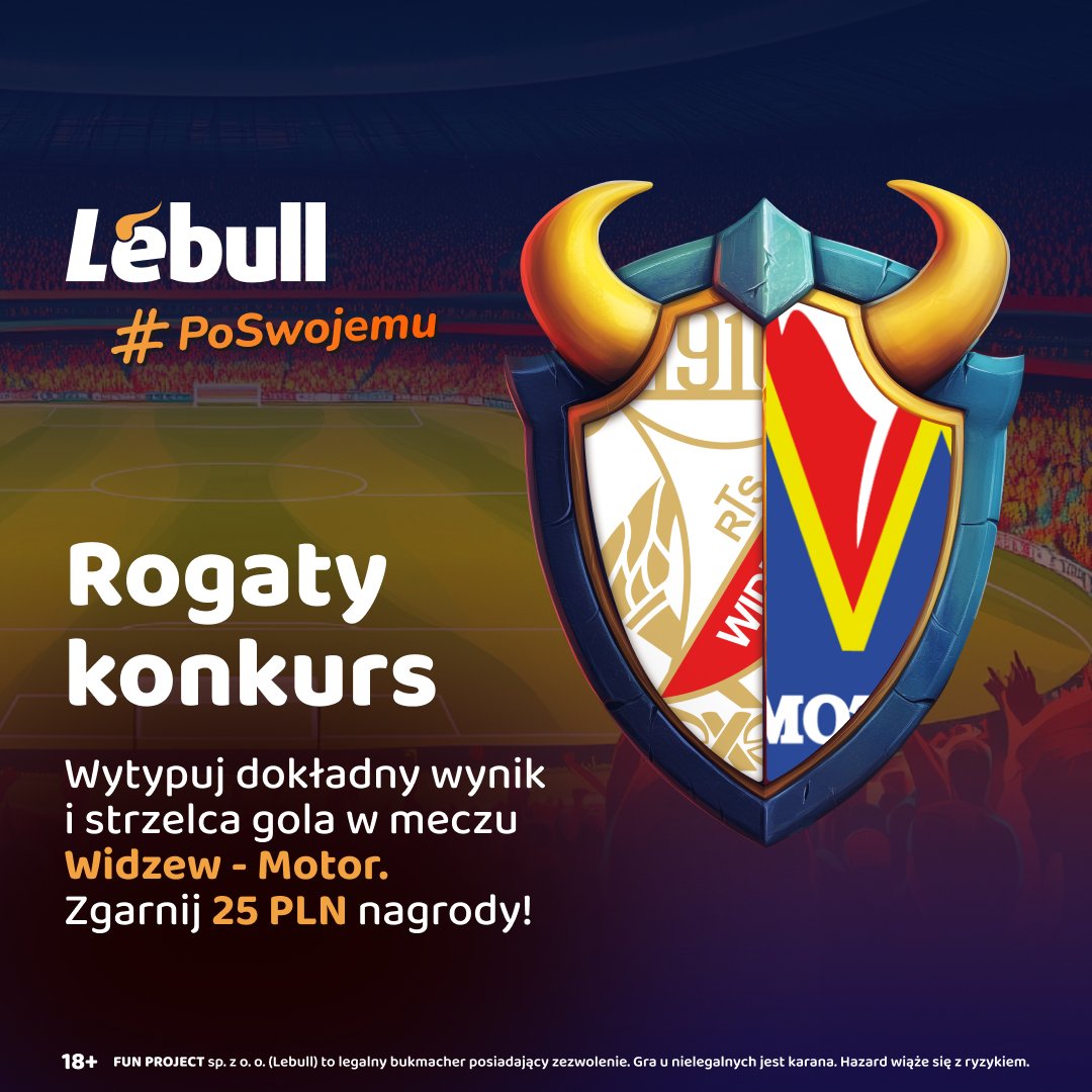 LebullPl's tweet photo. Ekstraklasowy #KONKURS !

1. Podaj dokładny wynik oraz strzelca w meczu Widzew Łódź - Motor Lublin!
2. Zaobserwuj @LebullPl, polub♥️ i podaj dalej ten post.
3 najszybsze, poprawne typy = 25 PLN nagrody!

Typować można do 26.07. do godz. 17:30
Reg.: https://t.co/pxMjG6rHuP

#ekstraklasa #esa #WIDMOT