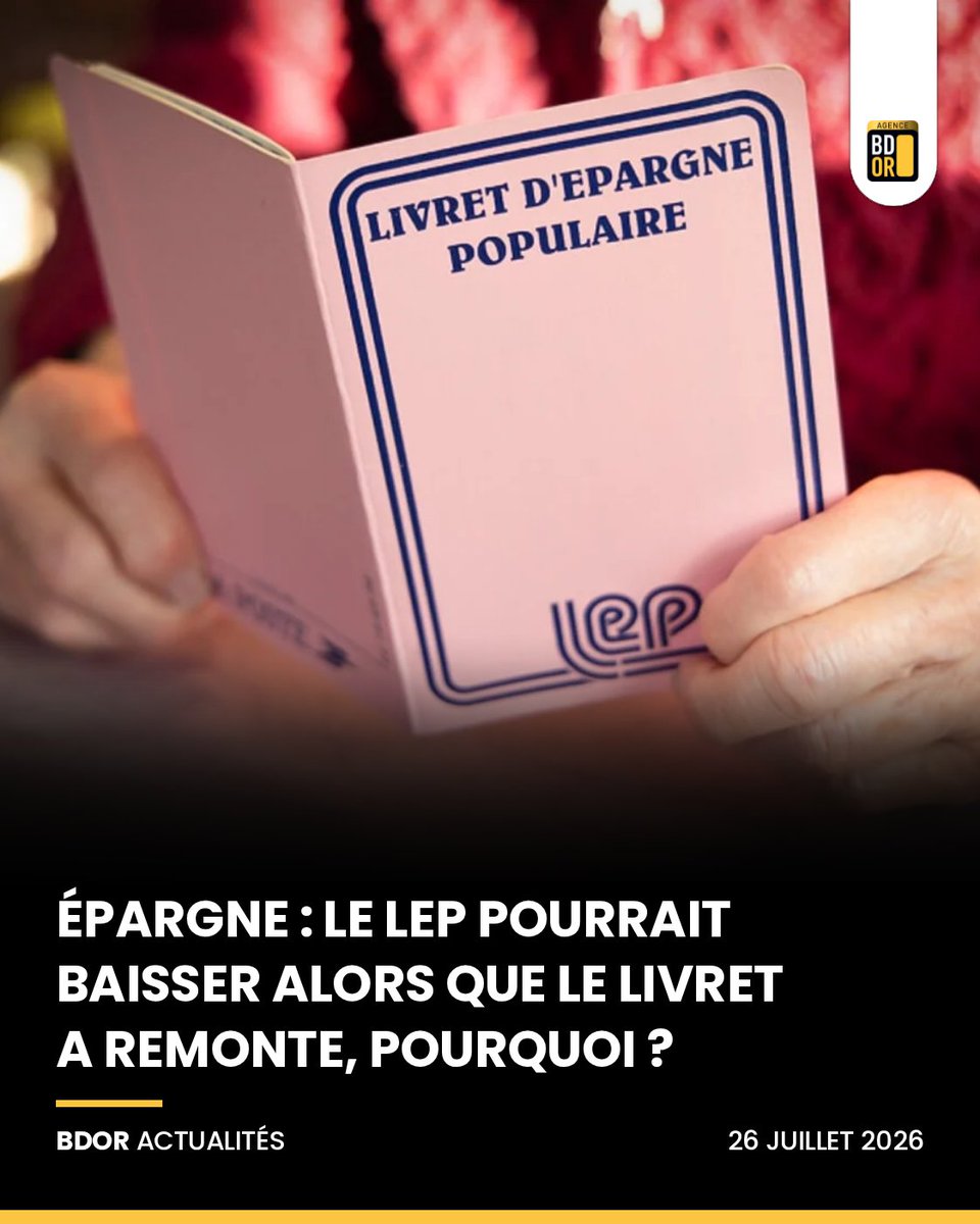 AgenceBdor's tweet photo. ⚡Info #BDOR
#Épargne : le LEP pourrait baisser à 2,20 %, tandis que le #LivretA remonte à 1,80 %  
Inflation, formule de calcul, taux interbancaires : BDOR décrypte les scénarios
👉 https://t.co/rVIJOoyzqg #gold https://t.co/eusI1O8uVZ