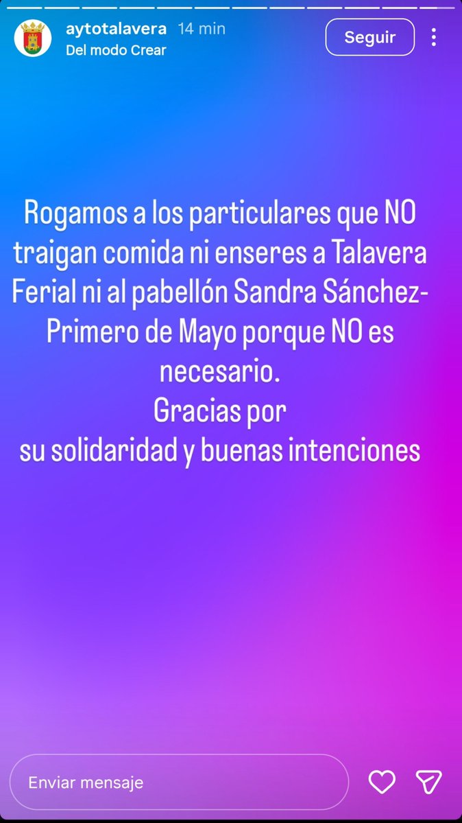 TwetEbora's tweet photo. El @TalaveraAyto informa que NO se necesita ni comida ni enseres https://t.co/LIuxMANx0r