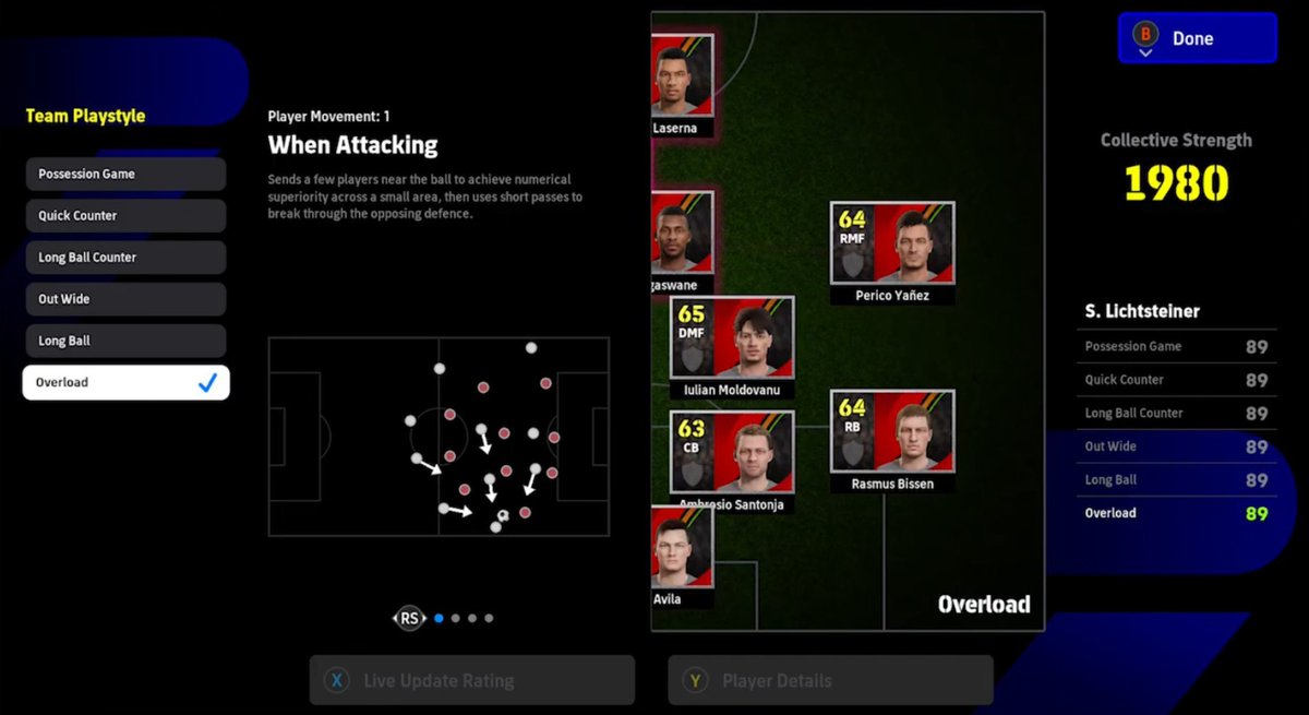 Efootball__PES's tweet photo. New Team Playstyle: Overload #eFootball https://t.co/EjZewhBtb2