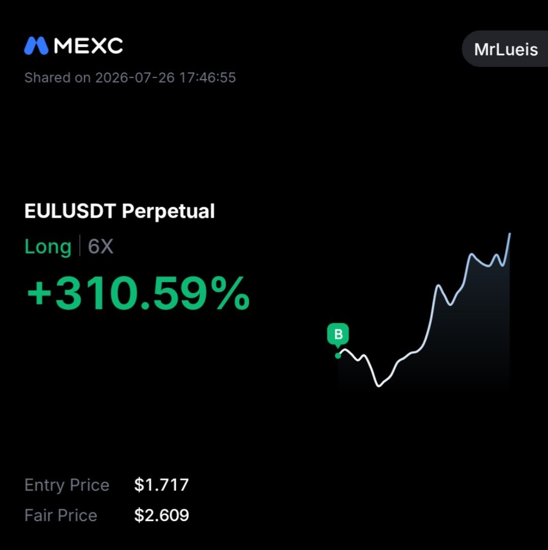 Mr_Lueis's tweet photo. ✅ 310% Gains on $EULUSDT Trade. 

Never ignore my market predictions. Every call I share is backed by hours of research, market structure, and information that I simply can't explain publicly in a single post.

If you don't want to miss my next high-potential setup, make sure to follow me.

Ready you for the Next One ? 

#EUL #Crypto #Altcoins #CryptoTrading #DYOR