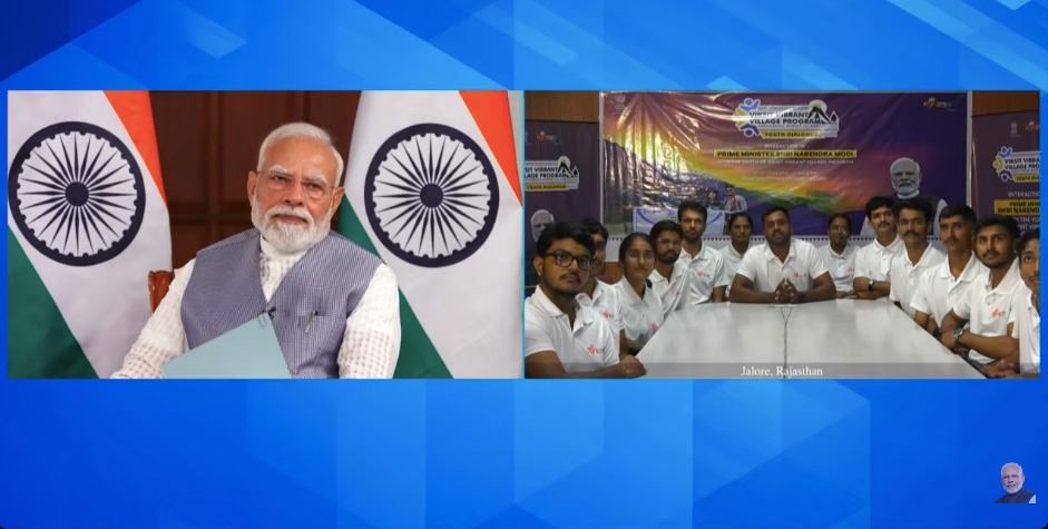 MYBharatHQ's tweet photo. Prime Minister emphasised that India's border villages have undergone a remarkable transformation, reaffirming that those who were once considered the last are now the nation's priority, reflecting the Government's commitment to inclusive development &amp; vibrant border communities. https://t.co/AMp3yNFJ5C