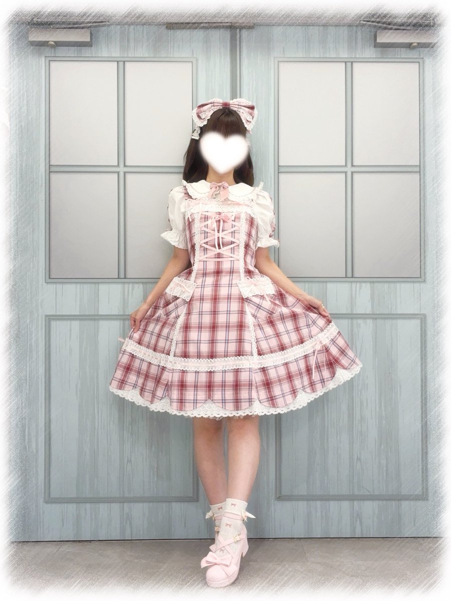 🎀🌸裾スカラップタータンチェックジャンパースカート🌸🎀 うさくみゃ