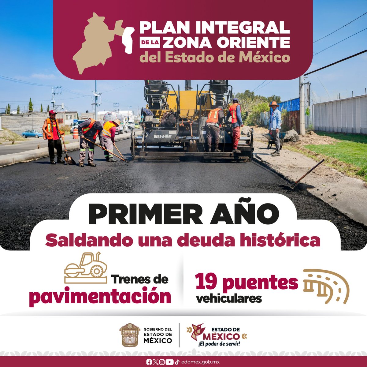 C5Edomex's tweet photo. ¡Más y mejor infraestructura para el oriente del #EdoMéx! 🚗💨

En estrecha coordinación con la Presidenta @claudiashein y bajo el impulso de la Gobernadora @delfinagomeza, avanzamos con los trenes de pavimentación del #PlanOrienteEdoMéx.

🚧 Mejores vialidades = Traslados más seguros y ágiles para todas y todos.

Desde el #C5Edomex monitoreamos y acompañamos las obras que transforman tu camino. 📹✨

#ElPoderDeServir #MovilidadEdomex