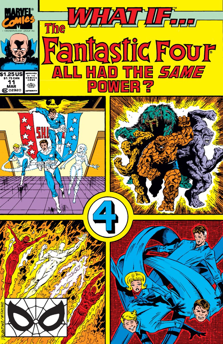 RobMessick's tweet photo. Jim Valentino kills it in this great issue! What if #11. Plus cool McFarlane inks on the cover! Though I HATE when Marvel would cover over art in the UPC box!
#WhatIf #JimValentino #UPCART #FantasticFour @Marvel @MarvelStudios @Todd_McFarlane #ToddMcFarlane https://t.co/YtJfis2Nve