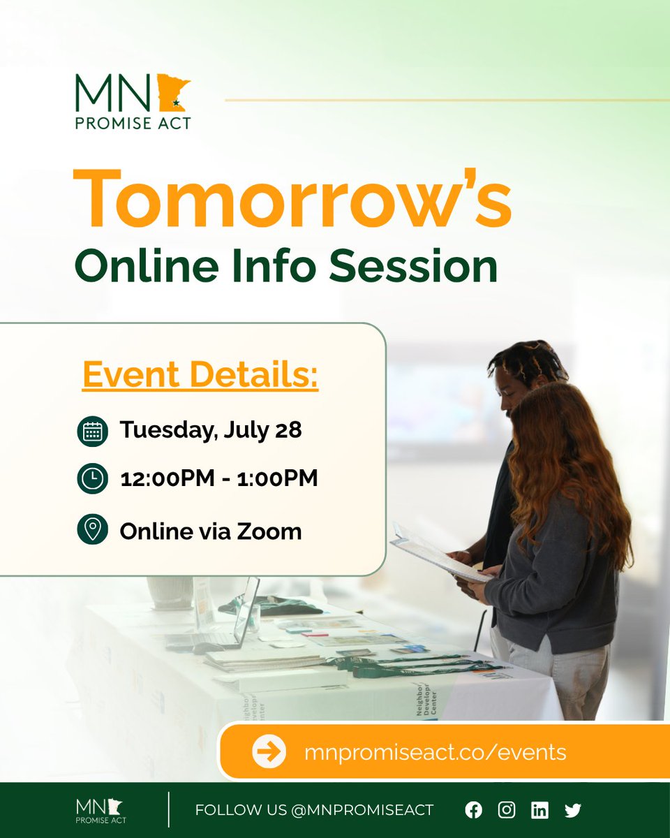MNPromiseAct's tweet photo. Running a business is a lot, and it can be hard to find the time to explore what resources and support may be available.

Don’t miss this opportunity! Join us Tuesday to learn more about the MN PROMISE Act Grant. Bring a friend, family member, or another business owner so you can learn together.

Attend our online information session to better understand eligibility requirements, the application process, required documents, and available resources.

Register today: https://t.co/tlUDsCHrqR