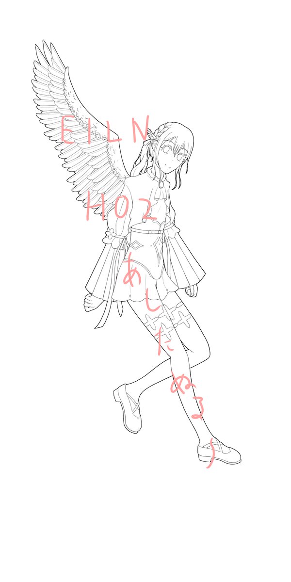 ataifanip's tweet photo. E1LNの立ち絵、今日完成させる予定だったのに途中で線画の足のレイヤー消したの気が付かずに進めて、ヒストリーからも戻れない所まで進めて大やらかし＼(^o^)／ https://t.co/tp0iGqszJQ