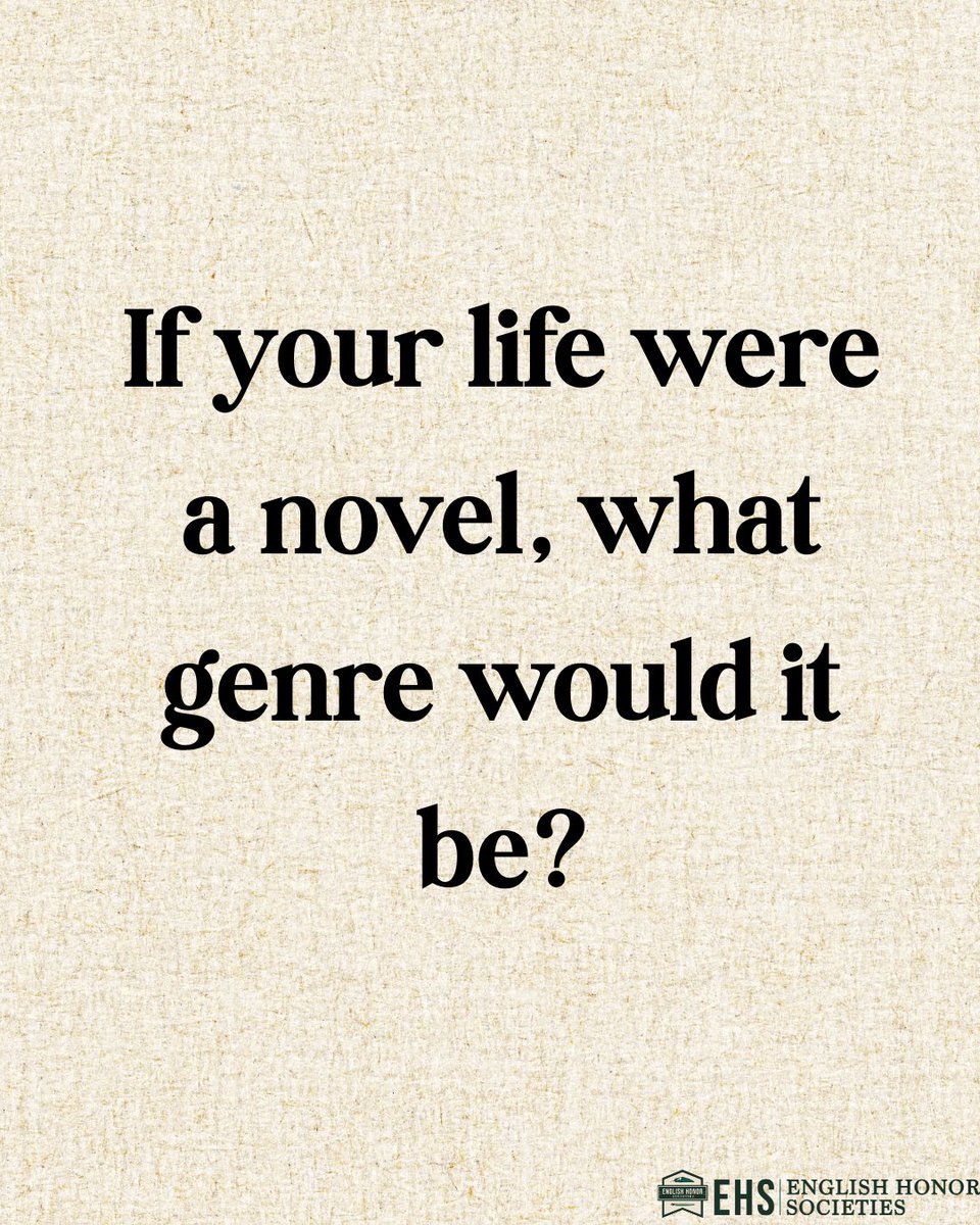 EnglishCon's tweet photo. If your life were a novel, what genre would it be?

#EnglishHonor #sigmataudelta #InternationalEnglishHonorSociety #NationalEnglishHonorSociety #nehs4hs #EnglishHonorSociety #ELAHonorSociety #elahs #sigmakappadelta #skd https://t.co/uZ0fZbwQ7N